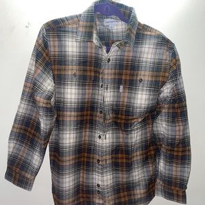 Carhartt Men’s Heavy Flannel - Medium - Gold/brown
